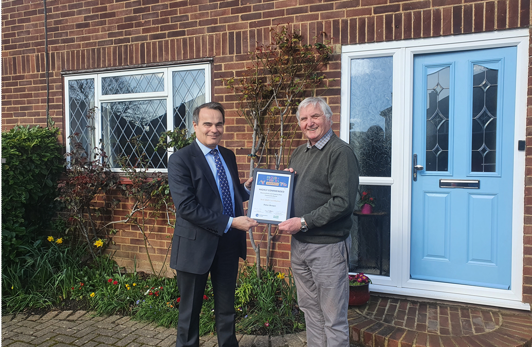 Peter Brown receiving Certificate